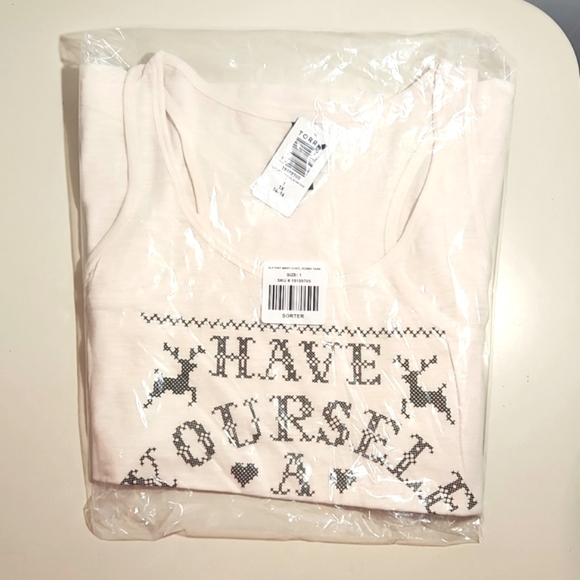 ❤️NWT VINTAGE TORRID TANK - MERRY LITTLE COCKTAIL CHRISTMAS RACERBACK SLEEP CAMI - Picture 5 of 9